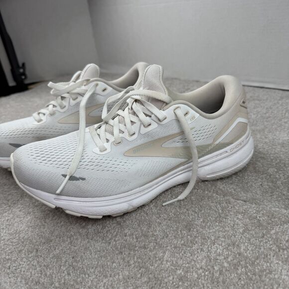 Brooks Womens Ghost 15 1203801B189 White Running Shoes Sneakers Size 11 B - Picture 1 of 8